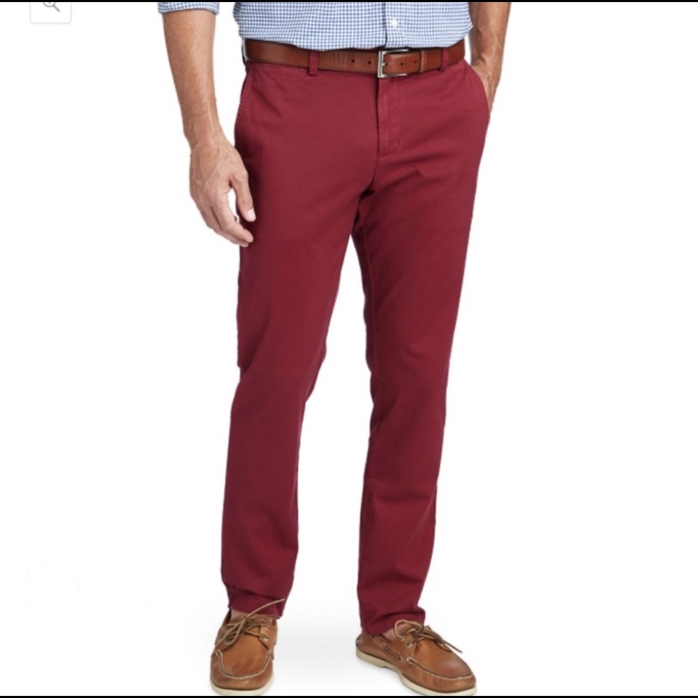 Vineyard Vines Slim Mens Breaker Pants Red Bay